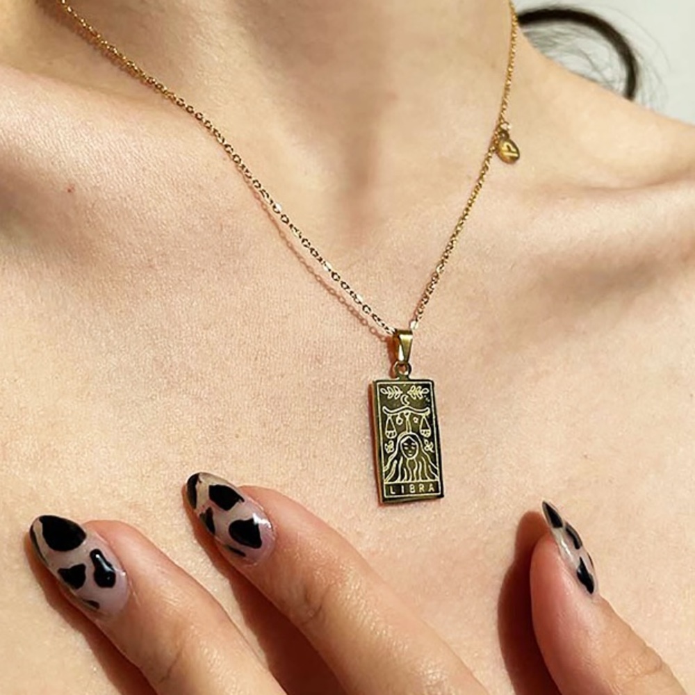 Zodiac Tarot Card Necklace Aries, Taurus, Gemini, Cancer, Leo, Virgo, Libra, - Picture 9 of 10